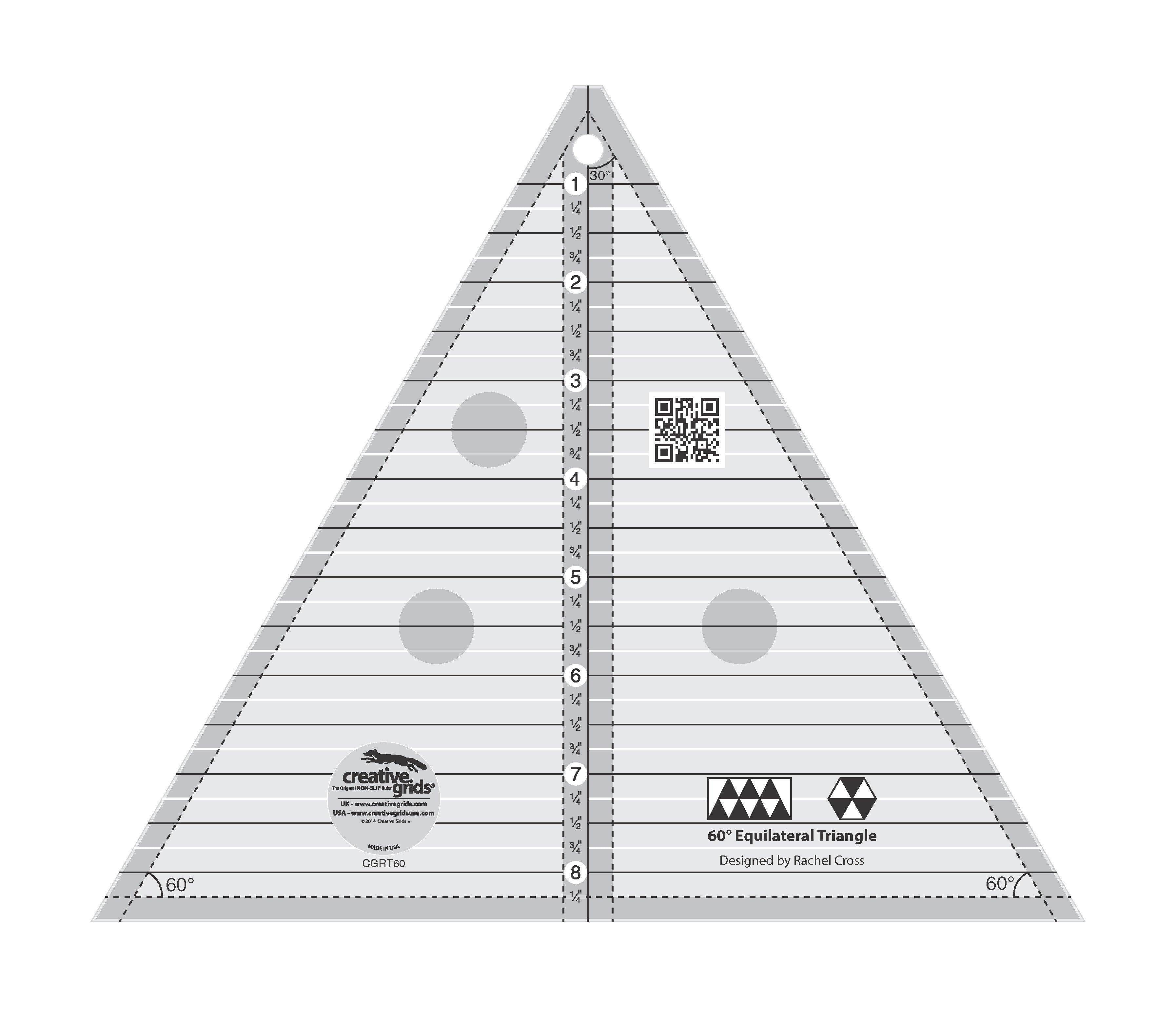 Creative Grids Quilt Ruler 60 Degree 8-1/2in Triangle