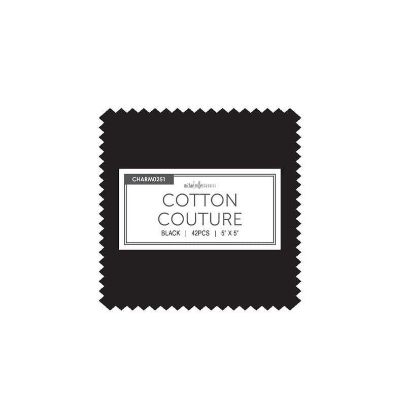 5in Squares, Cotton Couture, Black, 42pcs/bundle