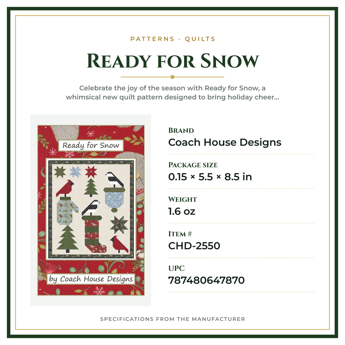 Product Specifications – Ready for Snow