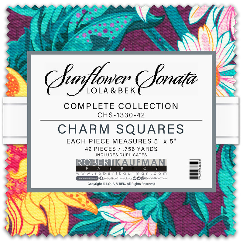 5in Squares, Sunflower Sonata, 42pcs