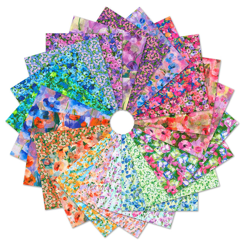 5in Squares, Painterly Petals Flora Fields 42pcs/bundle
