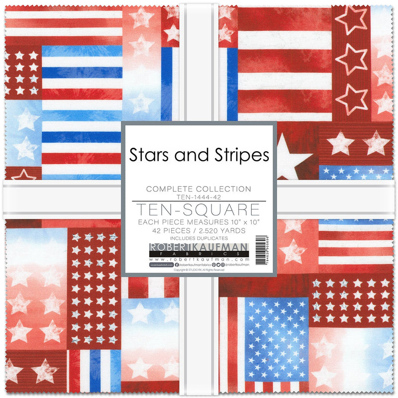 5in Squares, Red, White & Sew Blue 42pcs/bundle