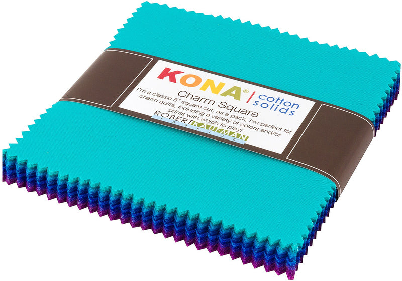 5in Squares Kona Cotton Peacock Palette, 42pcs/bundle