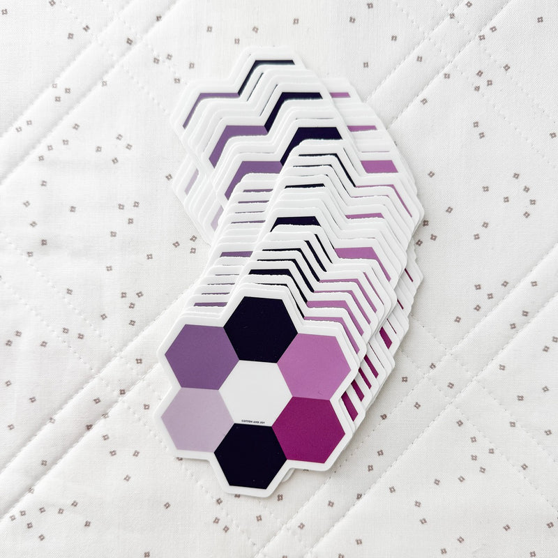 Hexie Blooms Sticker Purple 6pk