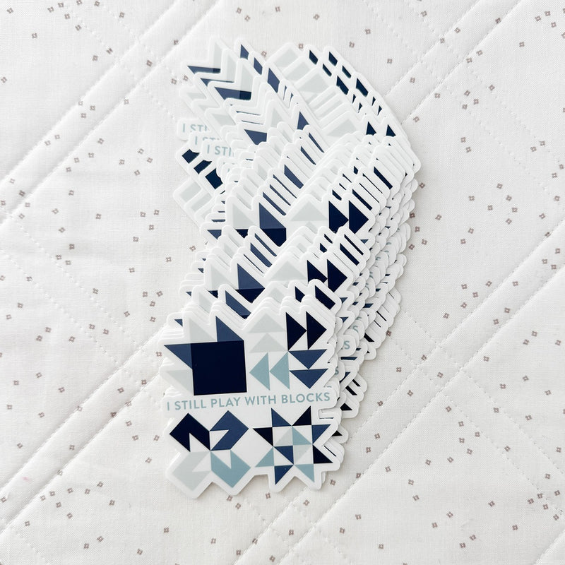 Play With Blocks Sticker Blue 6pk