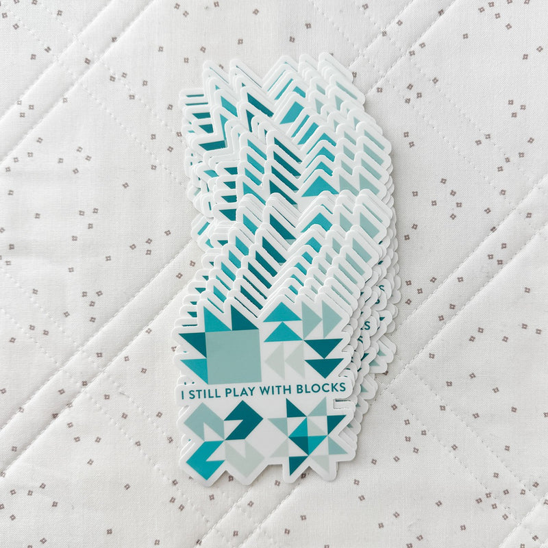 Play With Blocks Sticker Teal 6pk