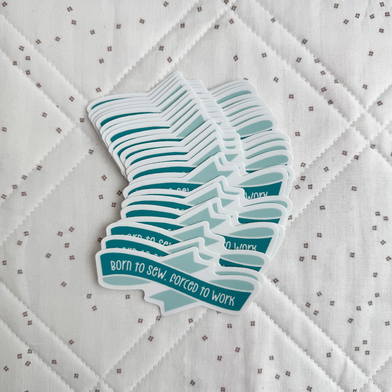 Born To Sew Sticker Teal 6pk