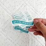 Born To Sew Sticker Teal 6pk