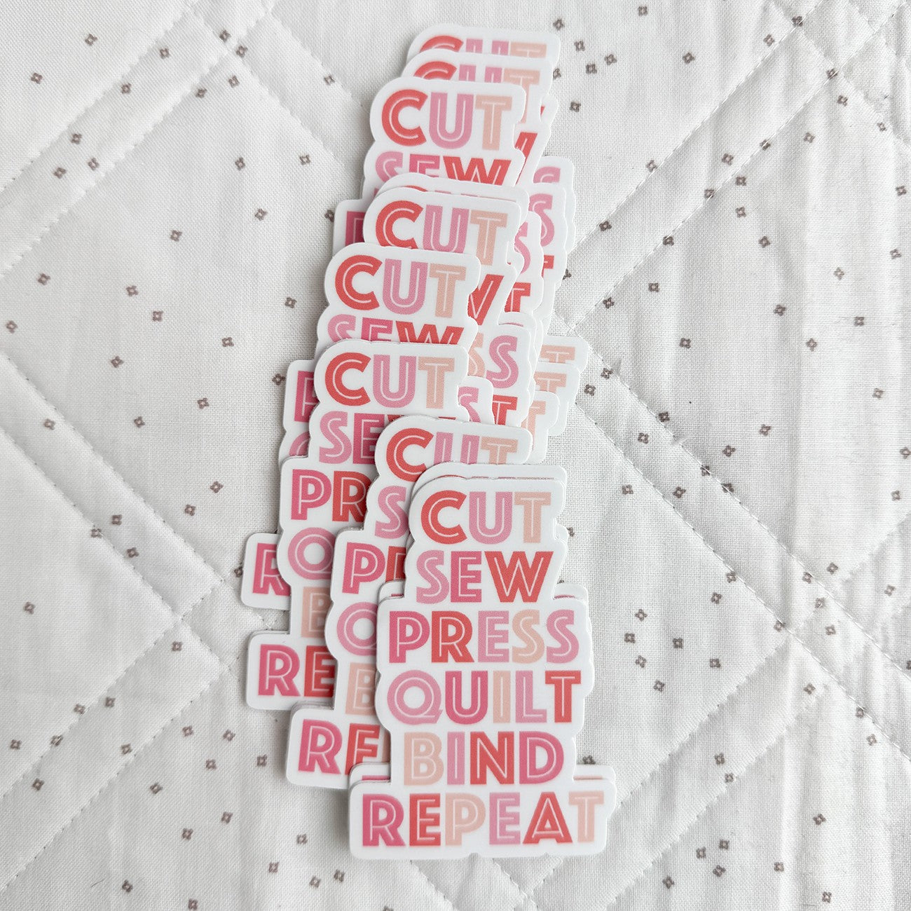 Cut Sew Repeat Sticker Pink 6pk
