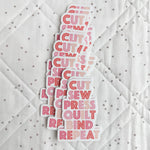 Cut Sew Repeat Sticker Pink 6pk