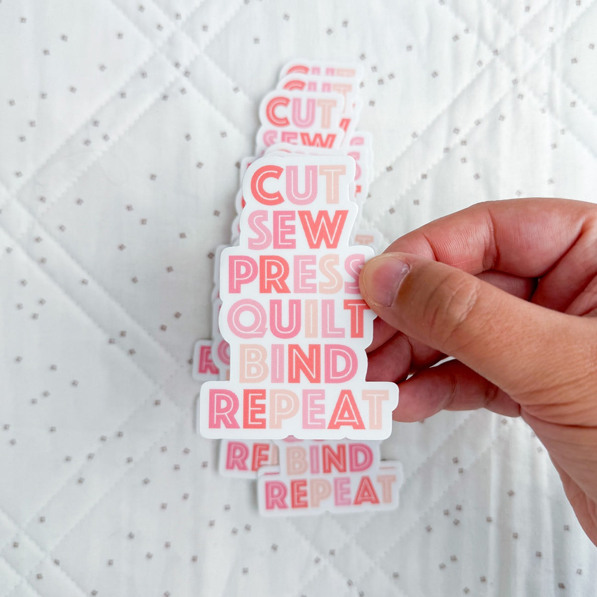 Cut Sew Repeat Sticker Pink 6pk