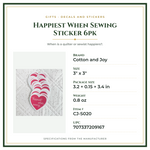 Product Specifications – Happiest When Sewing Sticker 6pk