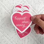 Happiest When Sewing Sticker 6pk