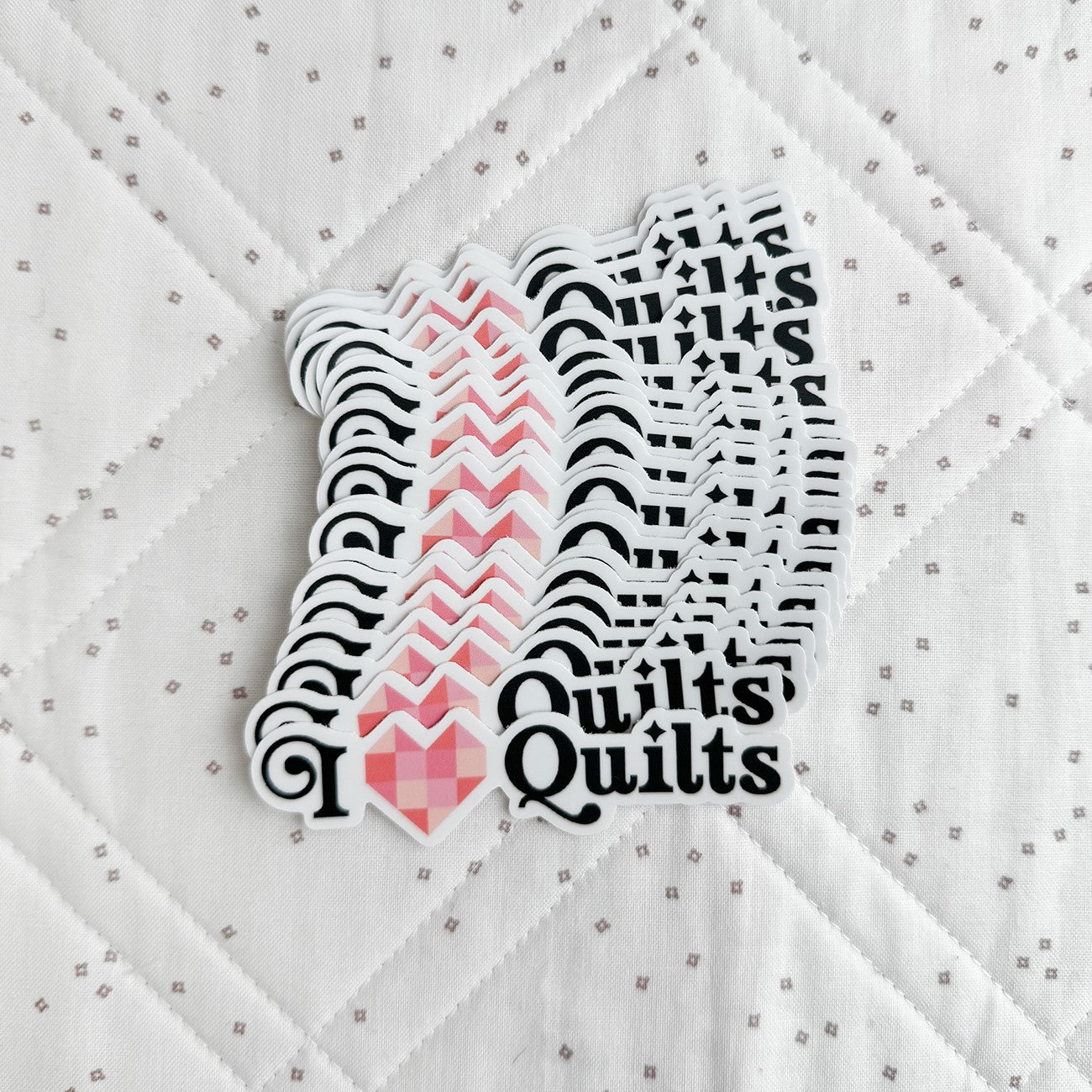 I Heart Quilts Sticker 6pk