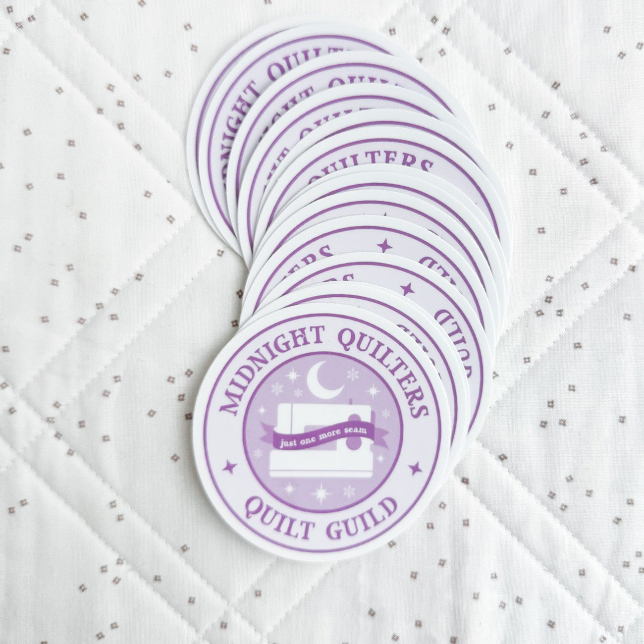 Midnight Quilters Guild Sticker Purple 6pk
