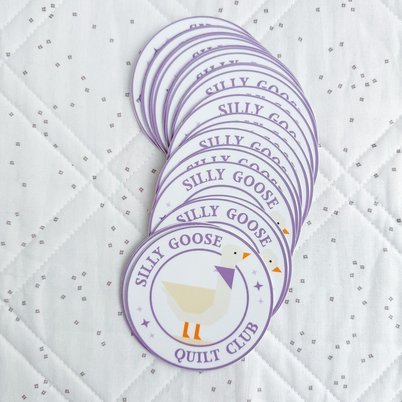 Silly Goose Quilt Club Sticker Purple 6pk