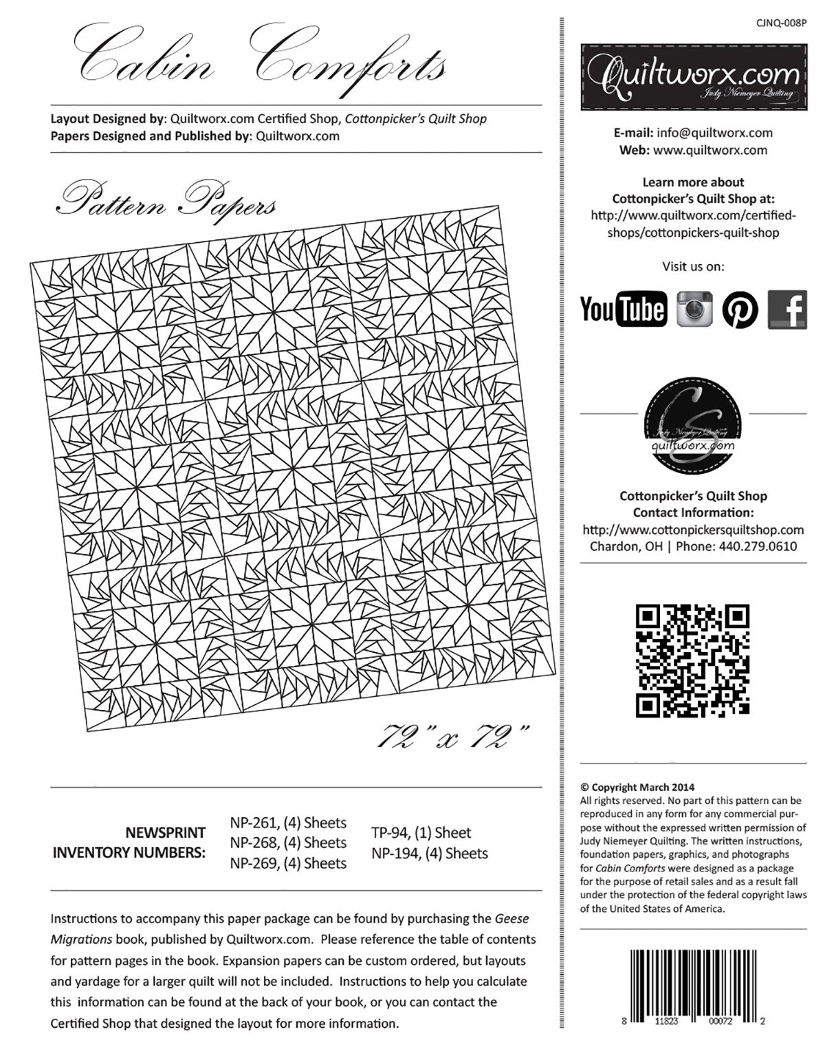Cabin Comforts Foundation Paper Packs