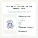 Product Specifications – Cuddle Kit Cuddle Critter Barkley Blue