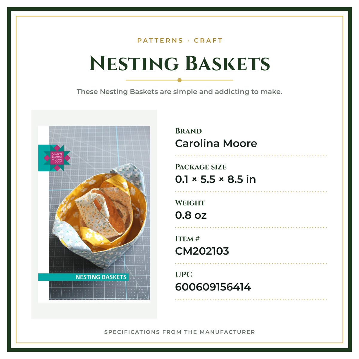 Product Specifications – Nesting Baskets