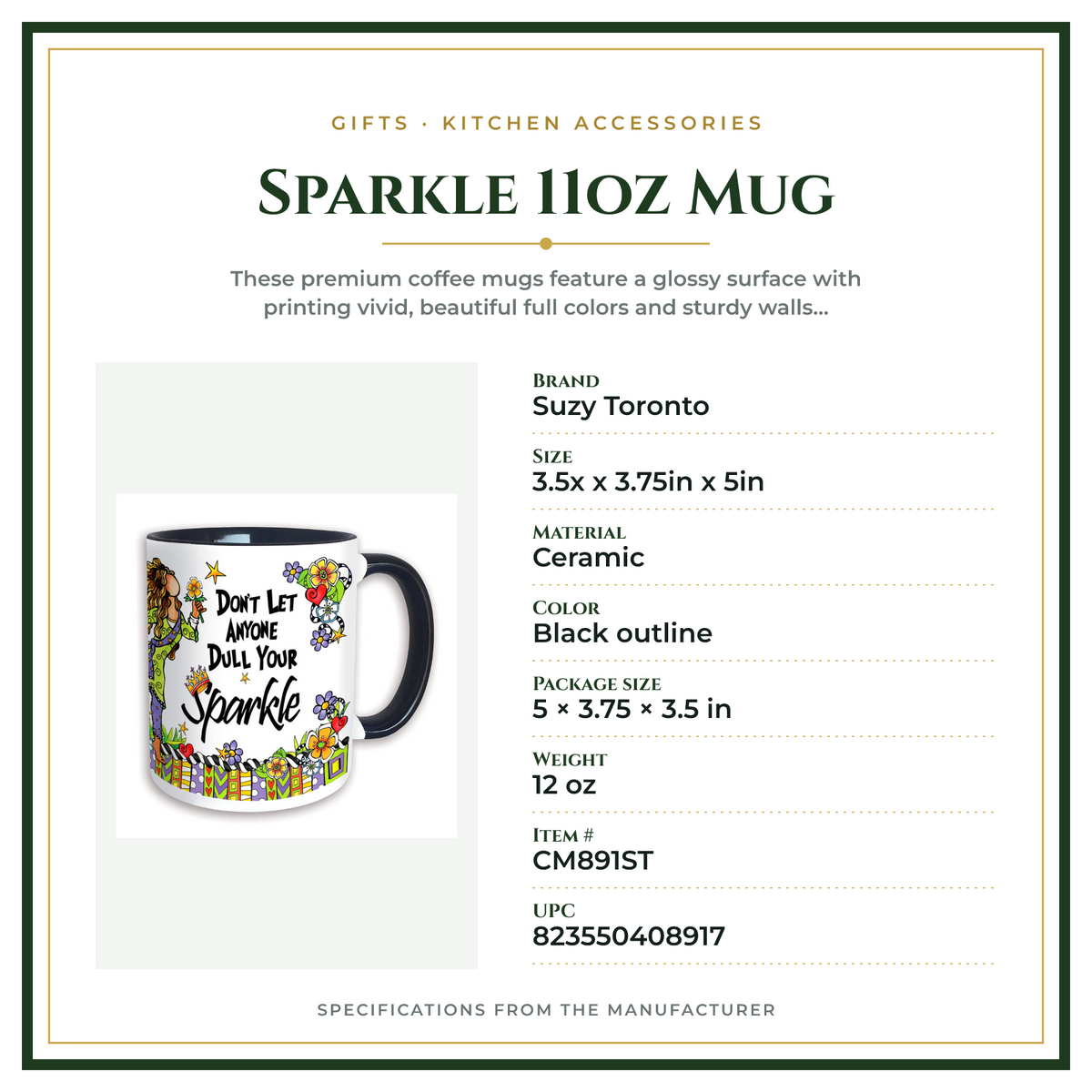 Product Specifications – Sparkle 11oz Mug