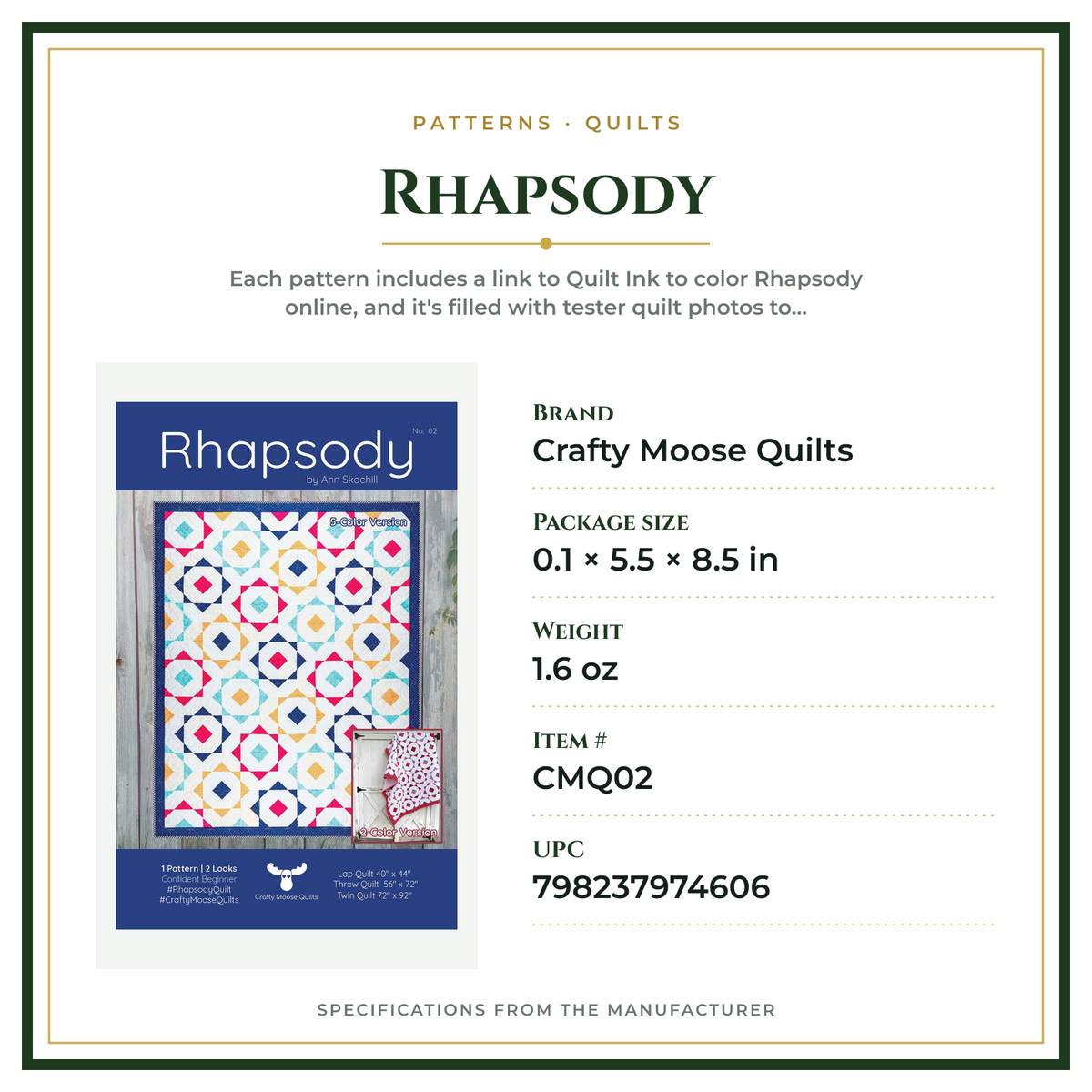 Product Specifications – Rhapsody