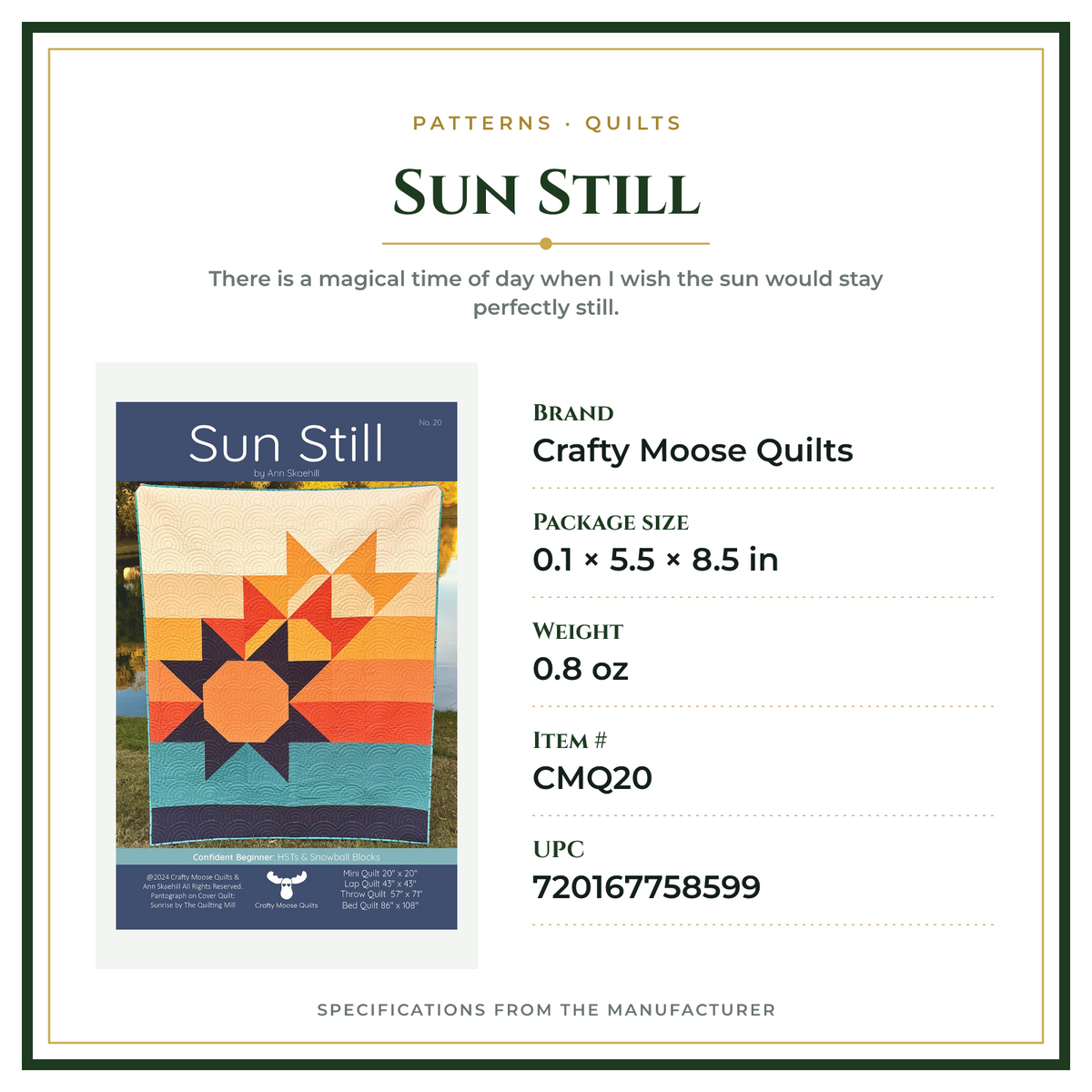 Product Specifications – Sun Still