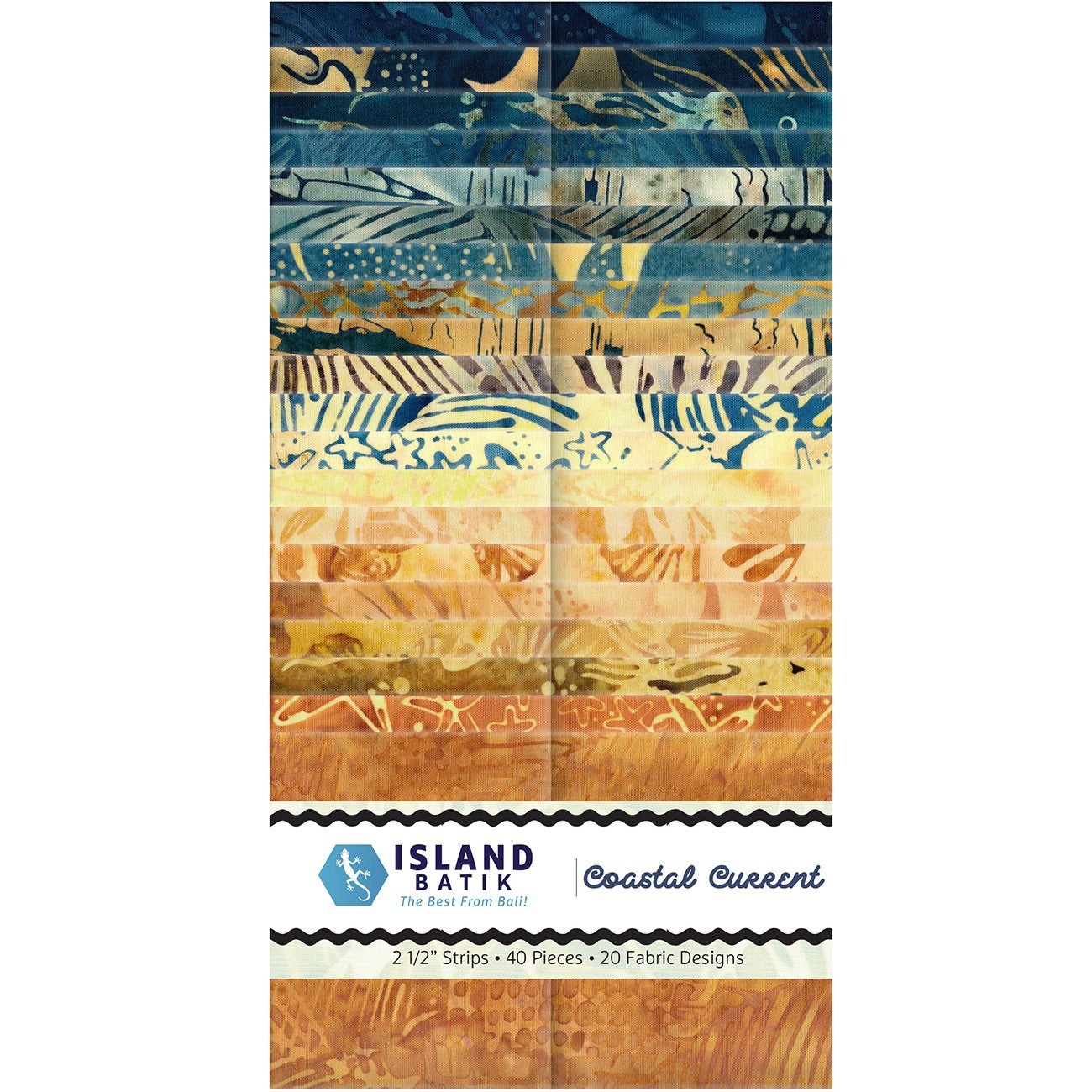 2.5in Strips, Coastal Current, 40pcs, 2 Pieces of Each Print
