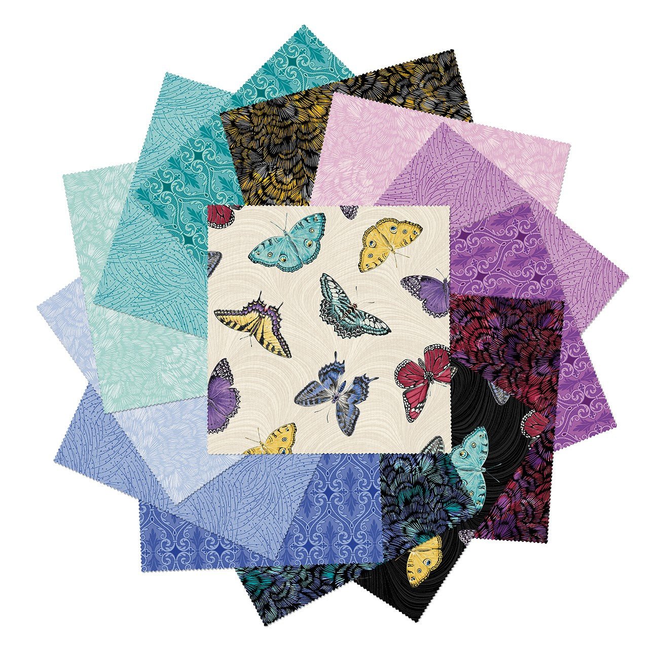 10in Squares Circle of Butterflies, 42pcs/bundle