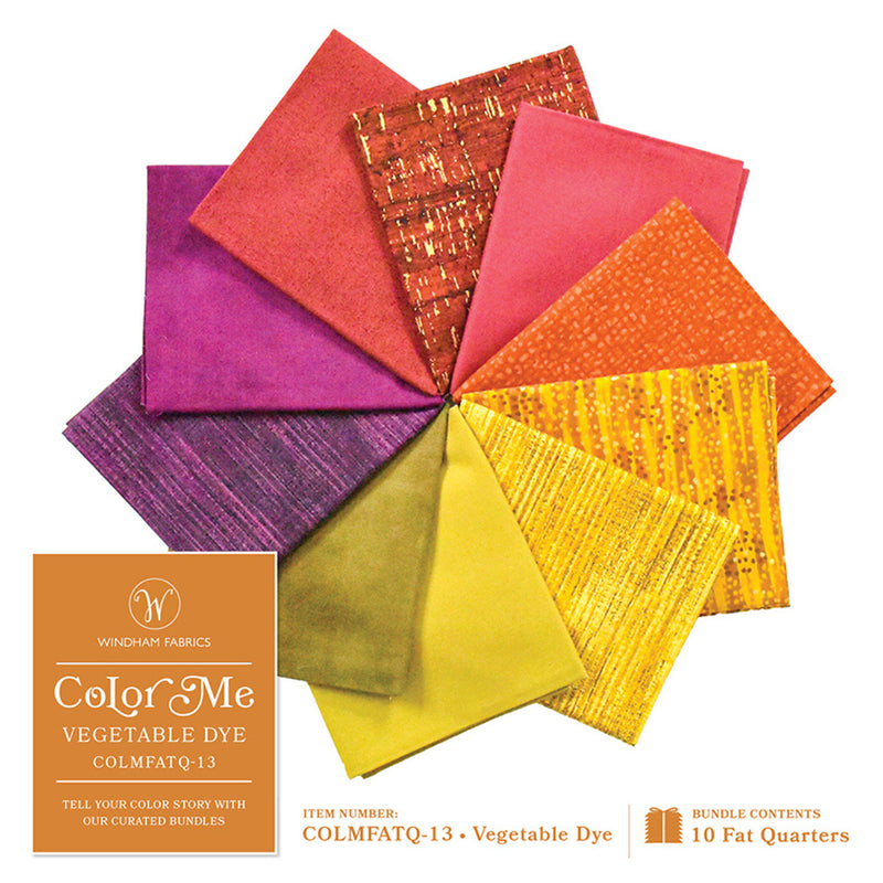 Fat Quarter Vegetable Dye Color Me, 10pcs/bundle