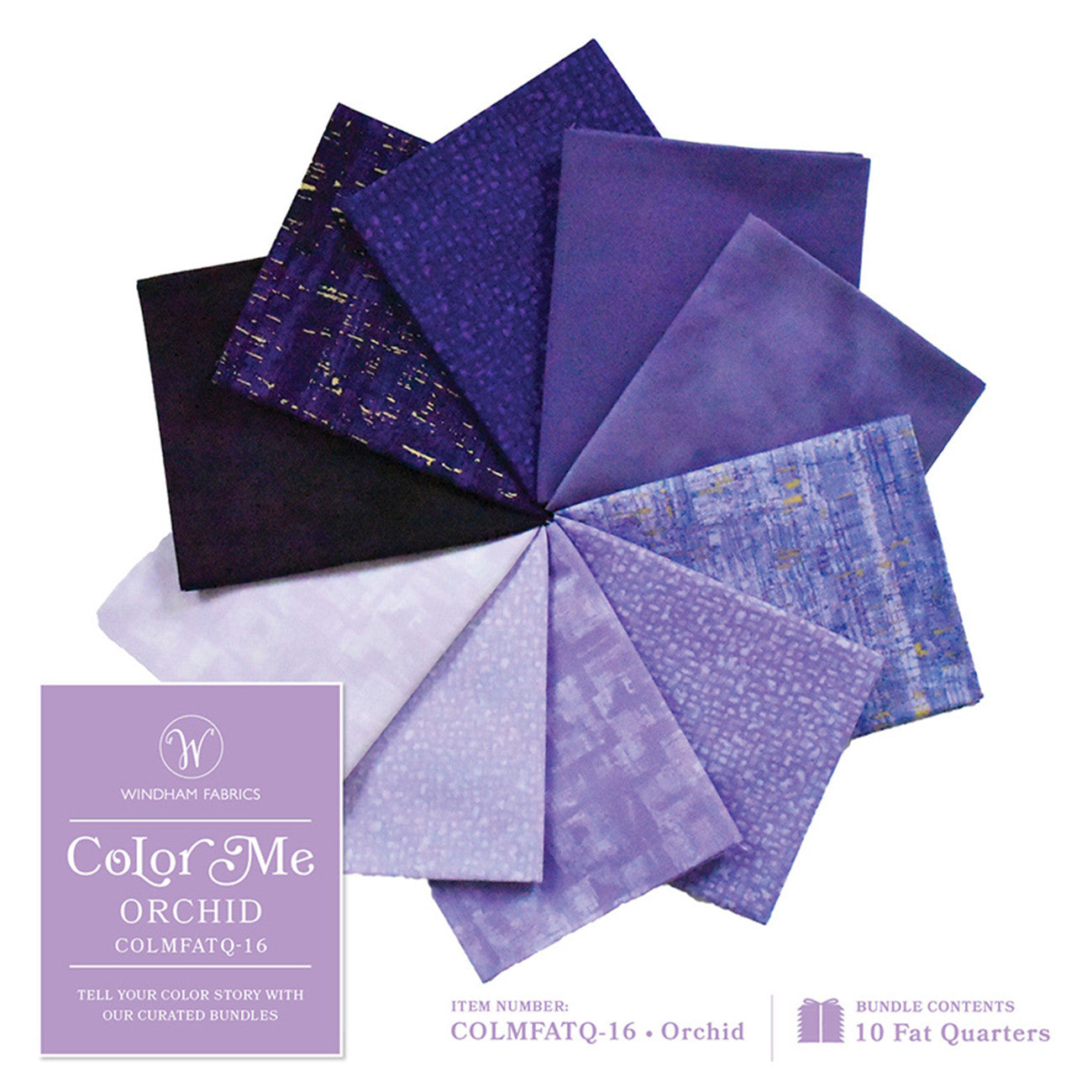 Fat Quarter Orchid Color Me, 10pcs/bundle