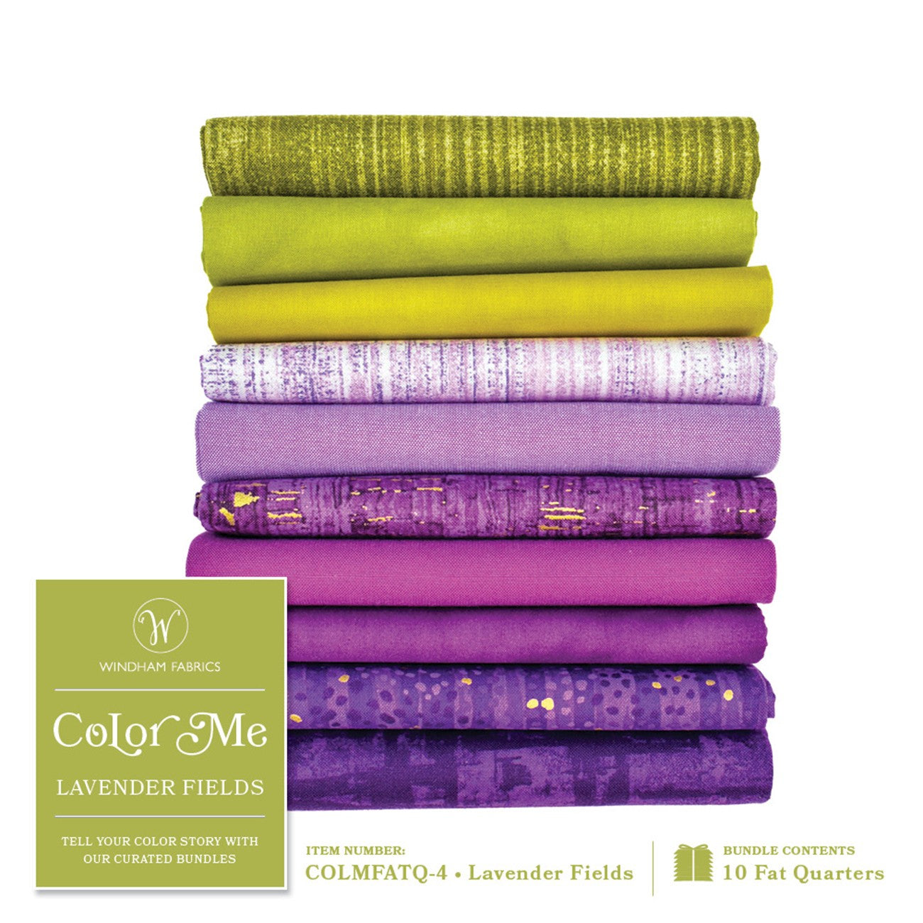 Fat Quarter bundle, Color Me Lavender Fields, 10pcs/bundle