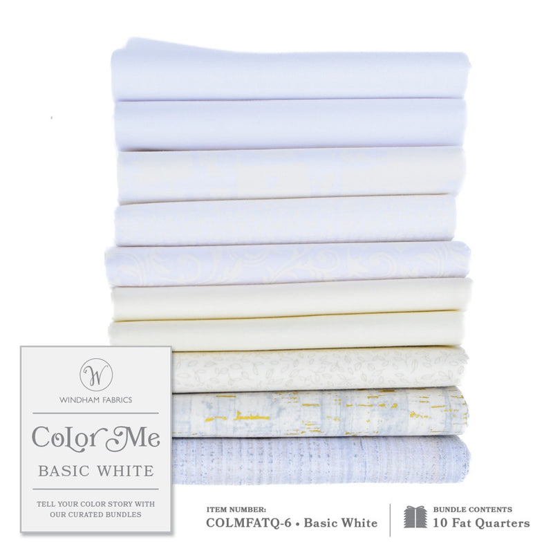 Fat Quarter bundle, Color Me Basic White, 10pcs/bundle