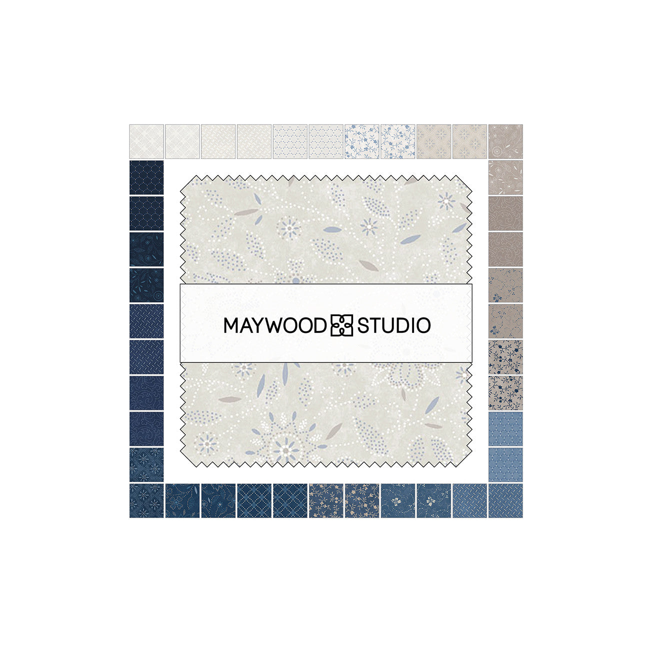 5in Squares Patchwork Blue, 42pcs/bundle