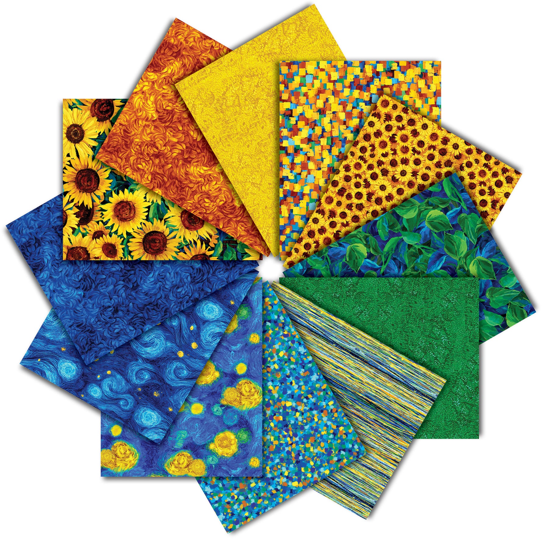 Fat Quarter Sunflower Symphony 12pcs/bundle