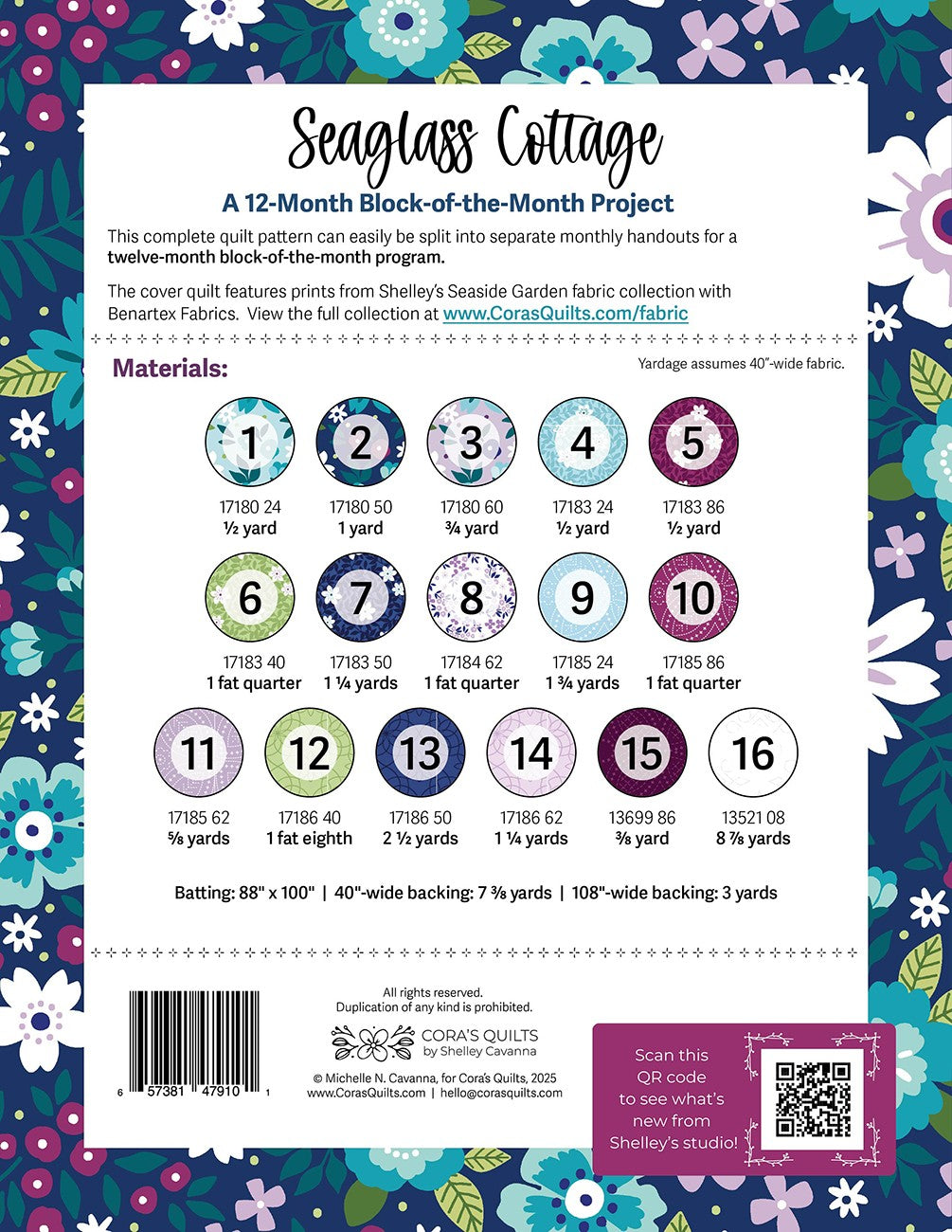 Seaglass Cottage Block-of-the-Month Pattern