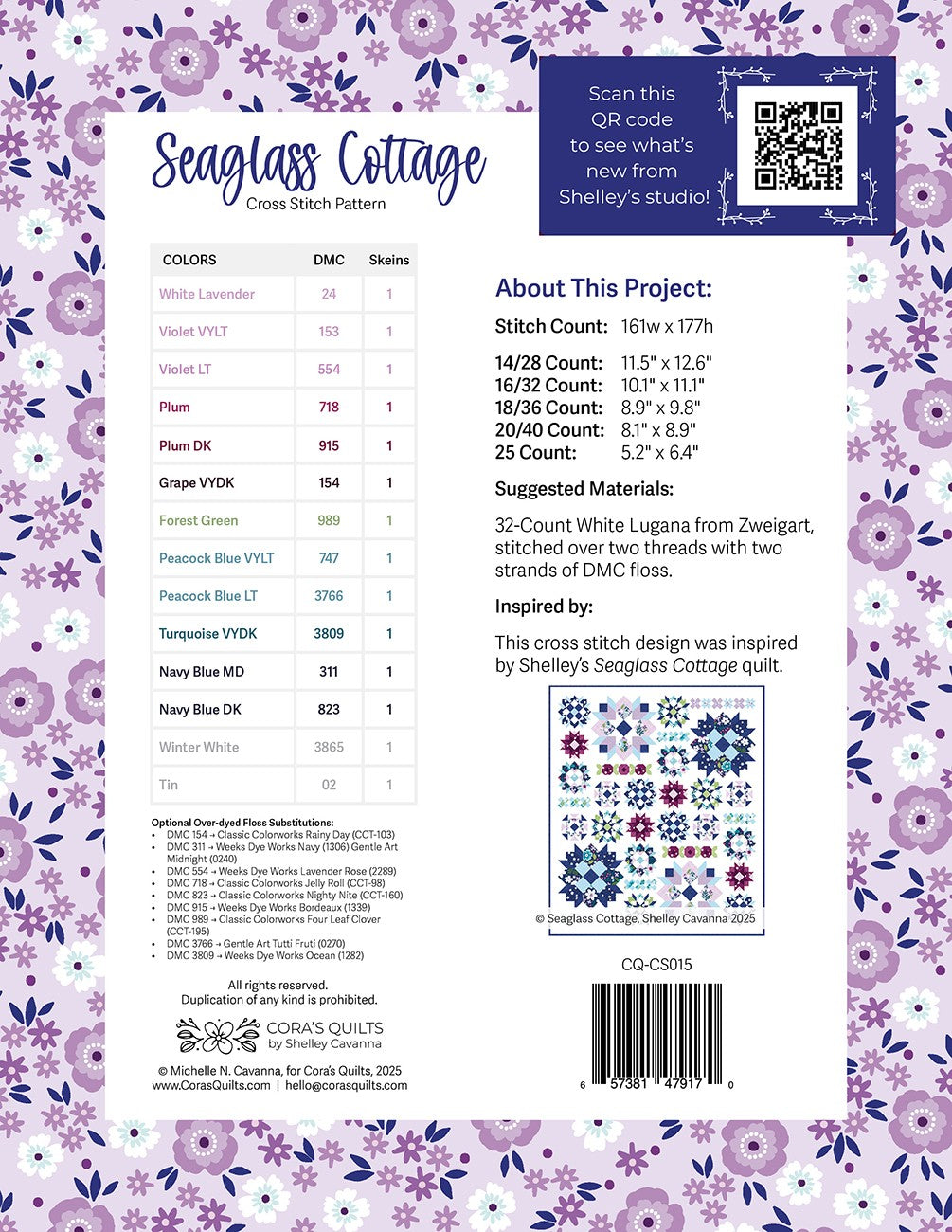 Seaglass Cottage Cross Stitch Pattern