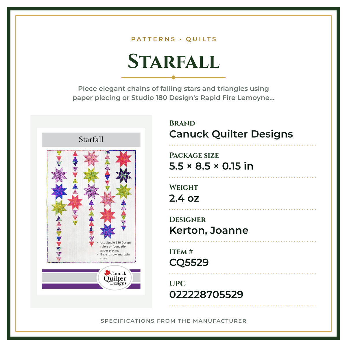 Product Specifications – Starfall