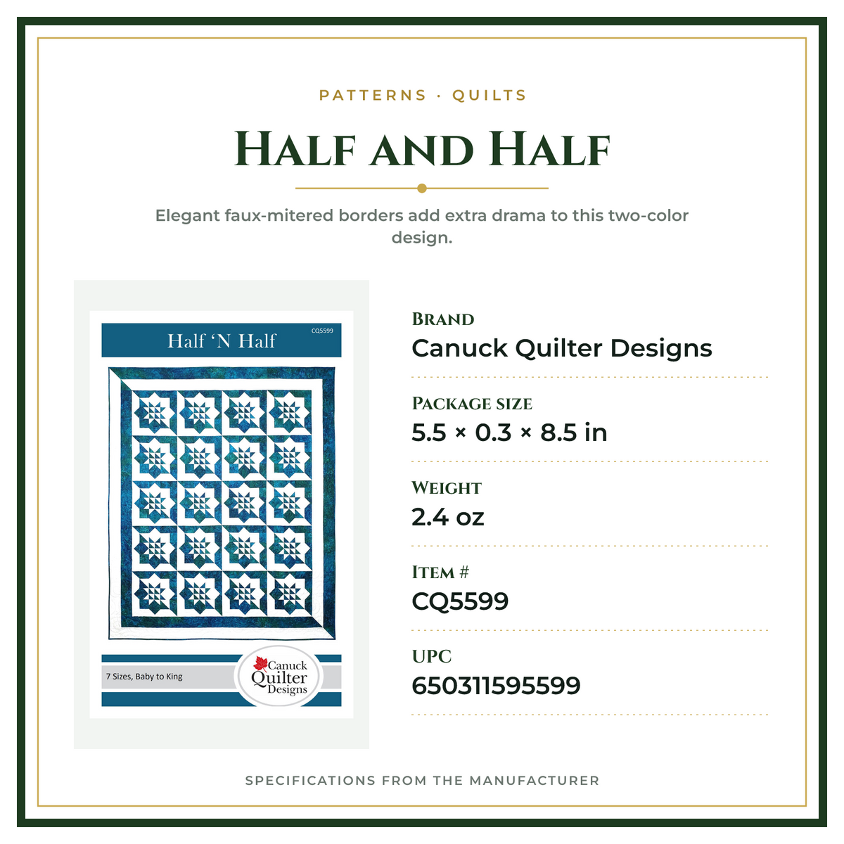 Product Specifications – Half and Half