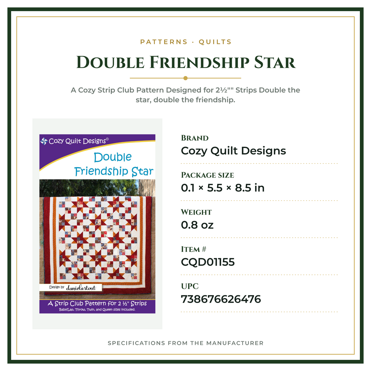 Product Specifications – Double Friendship Star