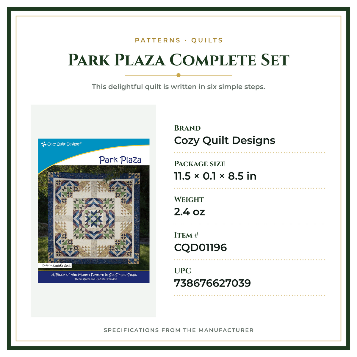 Product Specifications – Park Plaza Complete Set