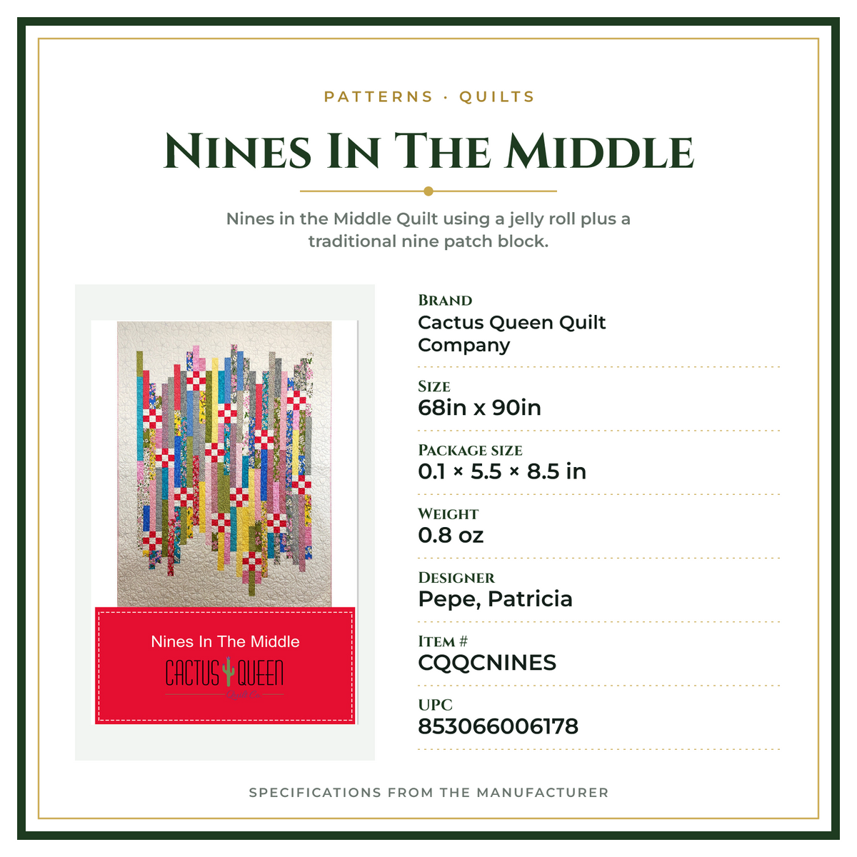 Product Specifications – Nines In The Middle