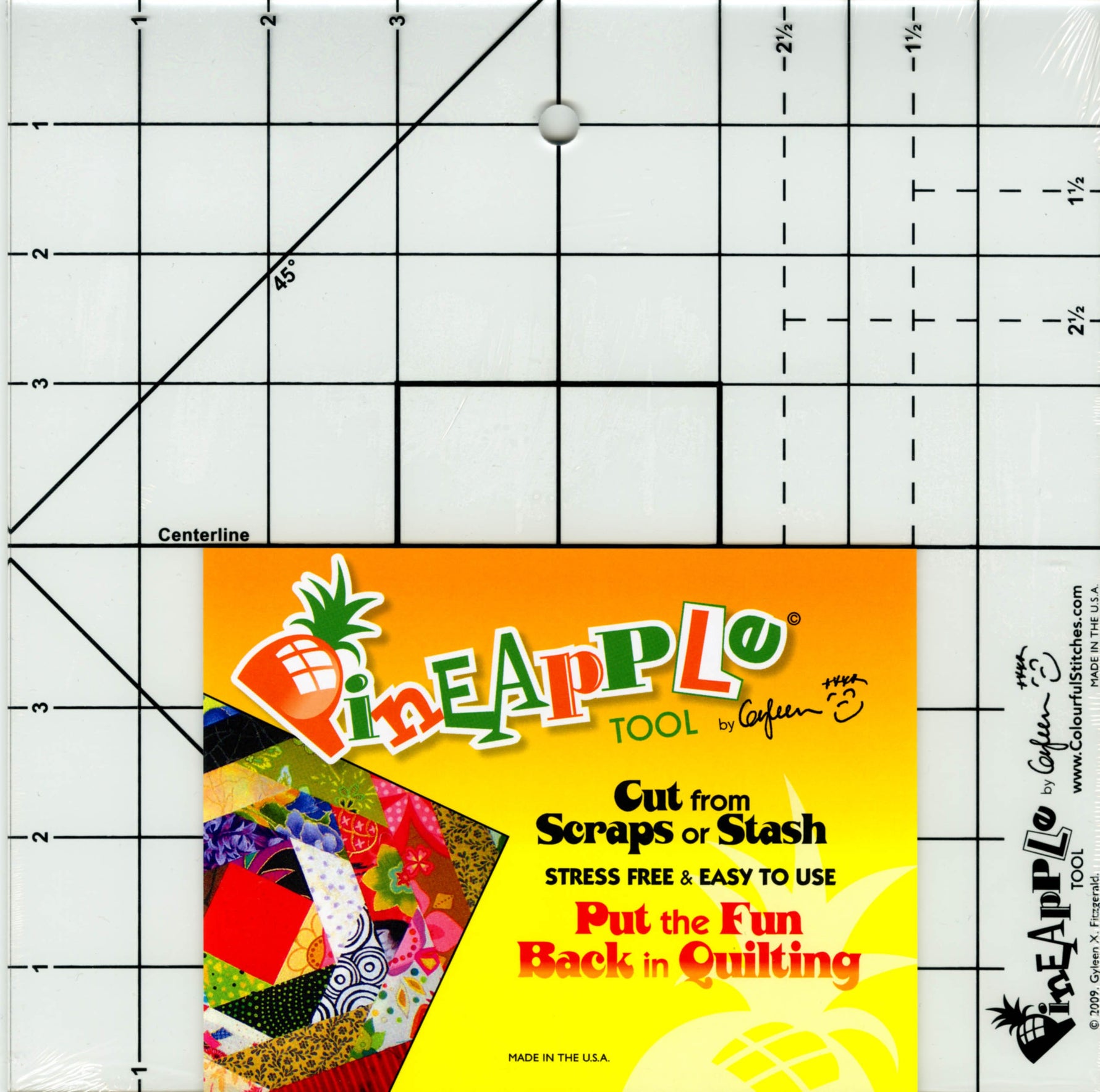 Pineapple Tool Ruler 8.5in x 8.5in