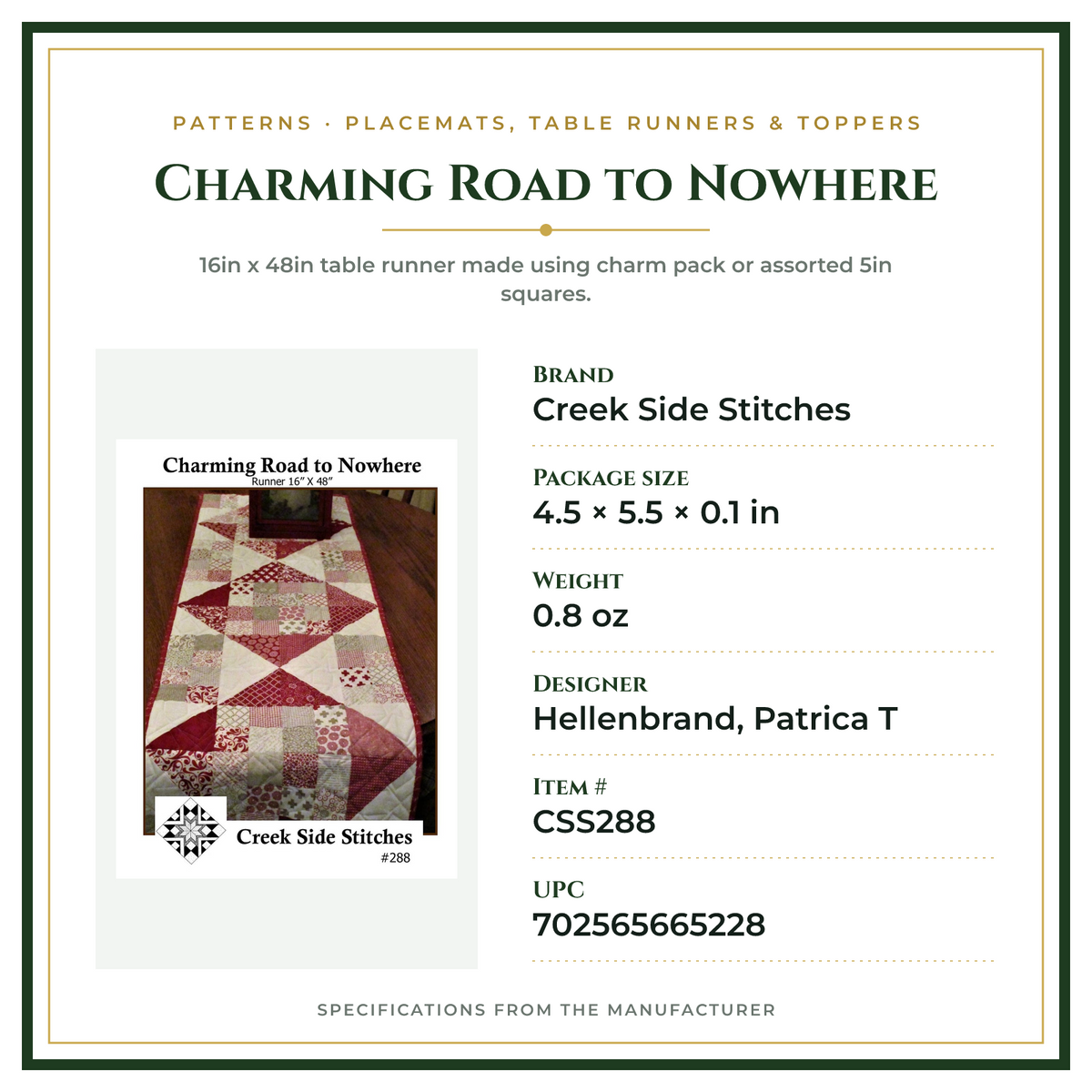 Product Specifications – Charming Road to Nowhere