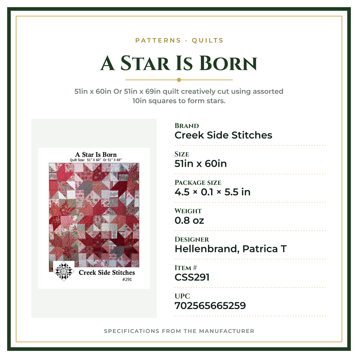 Product Specifications – A Star Is Born