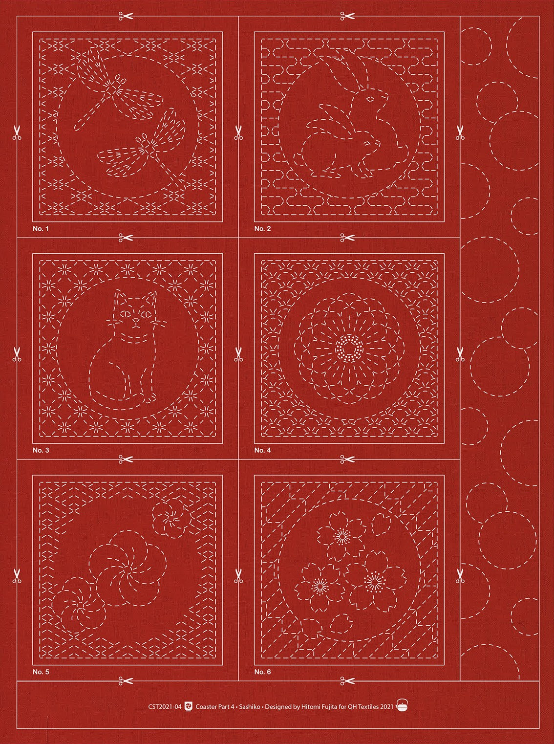Sashiko Coaster Pattern 4 Brick