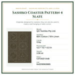 Product Specifications – Sashiko Coaster Pattern 4 Slate