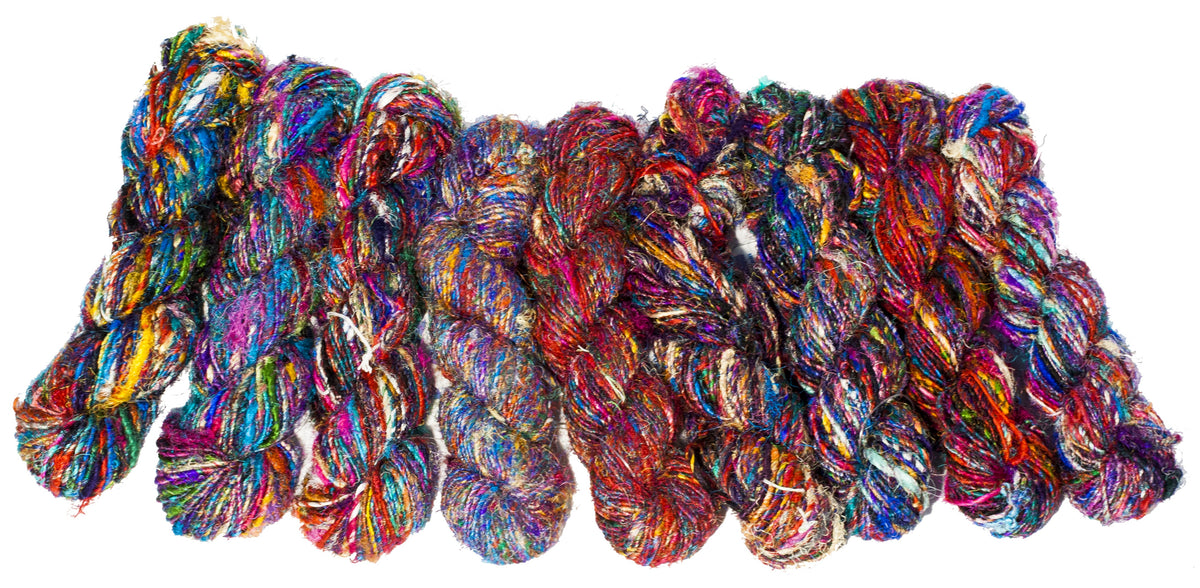 Carded Recycled Silk Sari Yarn 50yd 100g