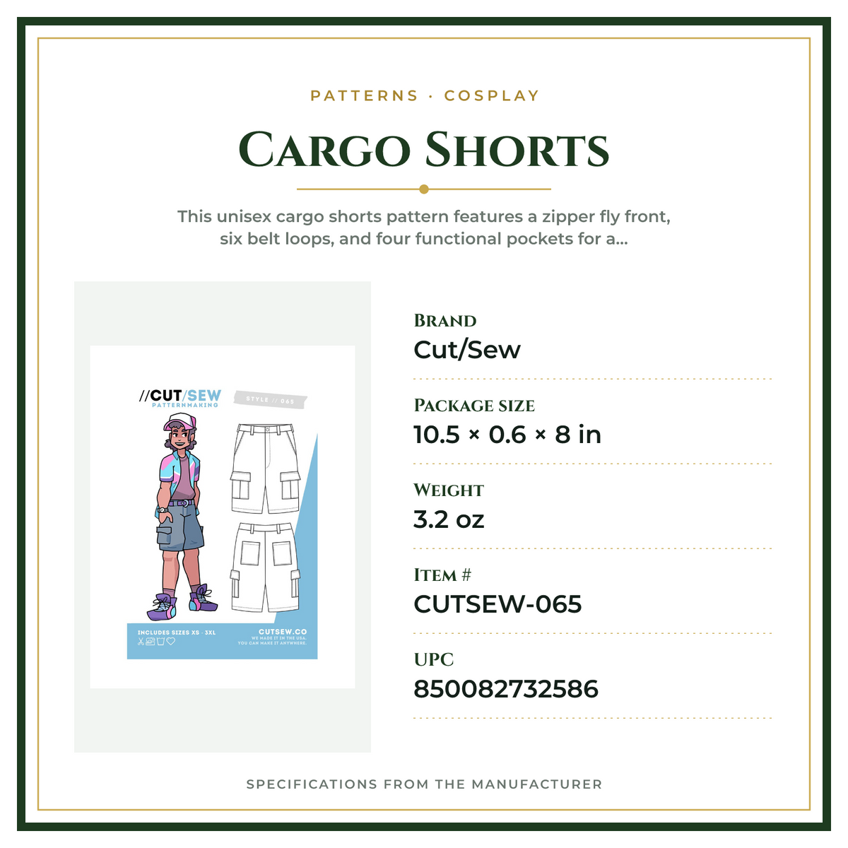 Product Specifications – Cargo Shorts