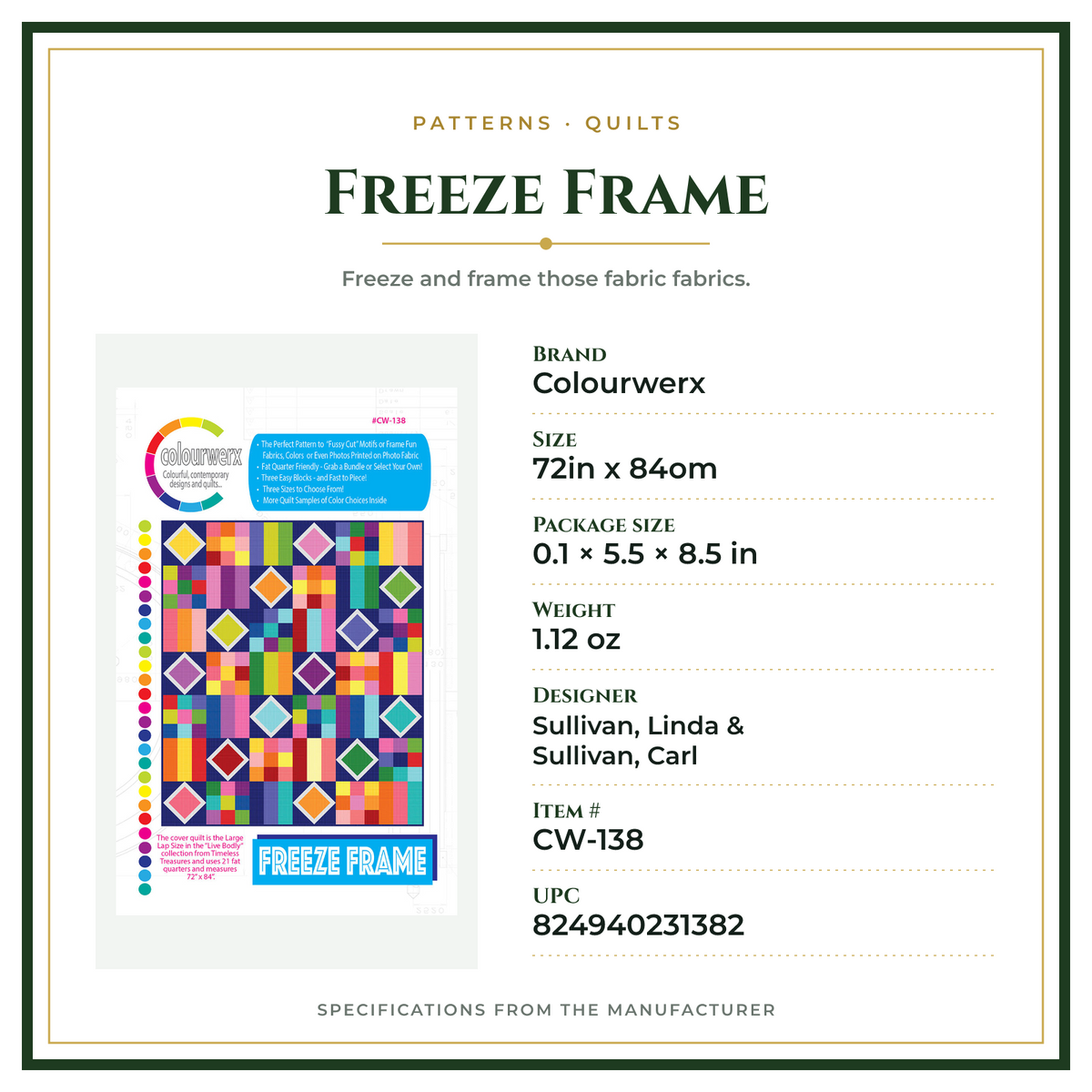 Product Specifications – Freeze Frame