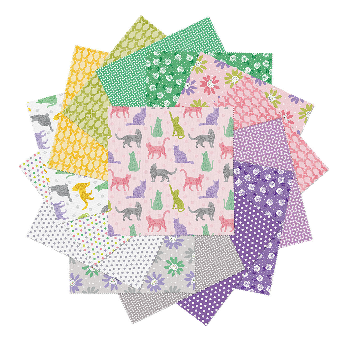 Cozy Cats 10in Squares, 42pcs/bundle